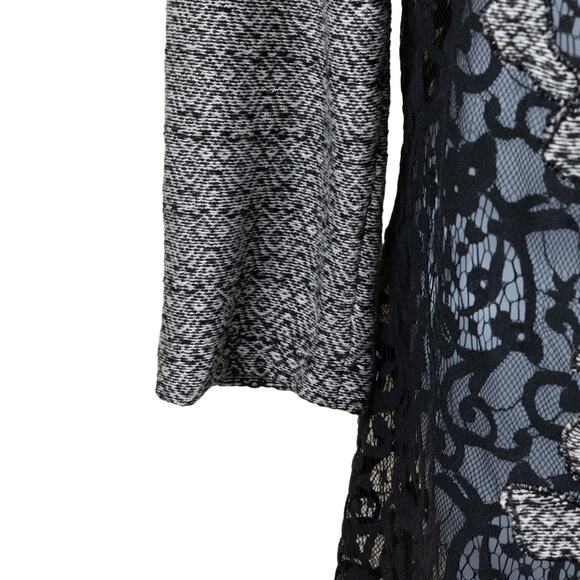 Nic-Zoe Gray Black Lace Button Long Blazer size M - Picture 9 of 10